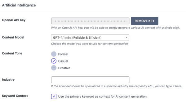 Ai Settings